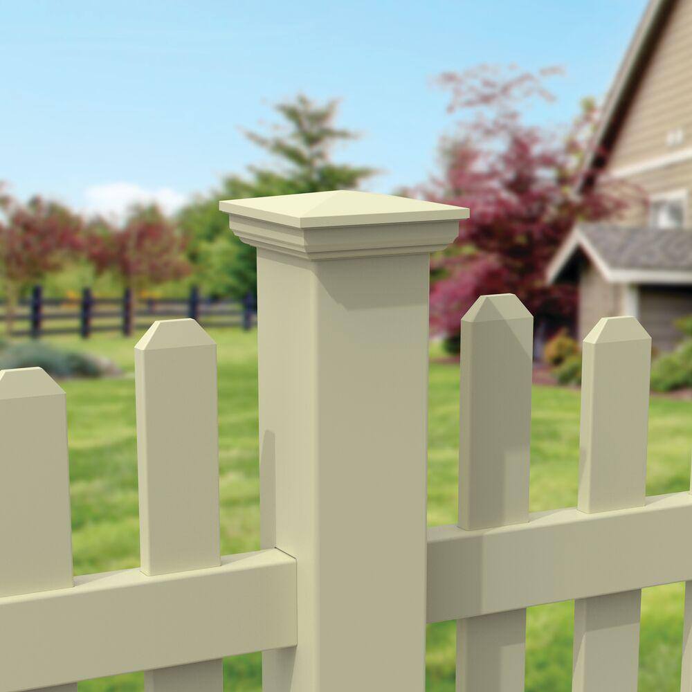 Barrette Outdoor Living 4 in. x 4 in. Vinyl Sand New England Post Top