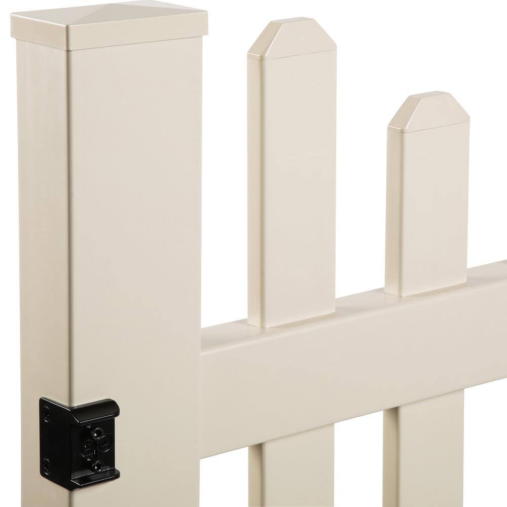 Barrette Outdoor Living Kettle Scallop 4 ft. W x 4 ft. H Sand Vinyl Un-Assembled Fence Gate