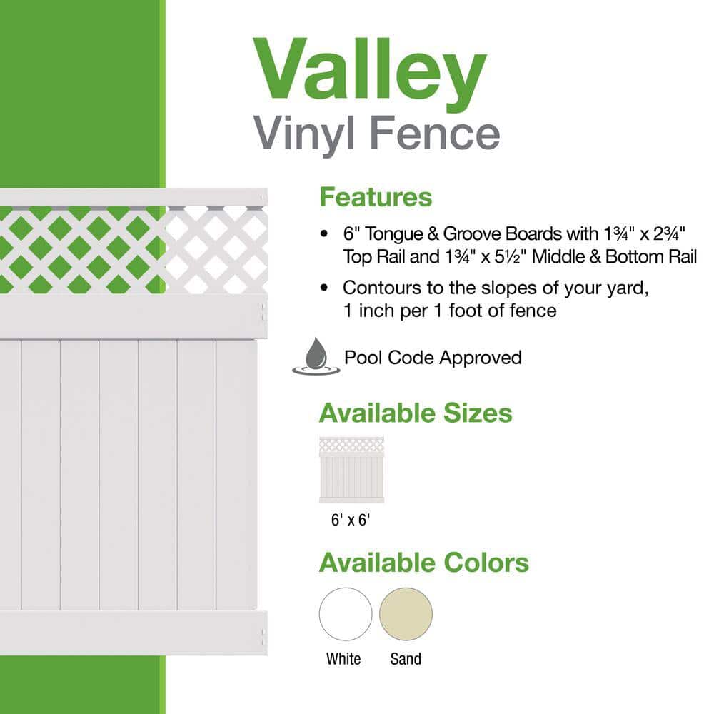 Barrette Outdoor Living Valley 6 ft. H x 6 ft. W Sand Vinyl Semi-Privacy Fence Panel (Unassembled)