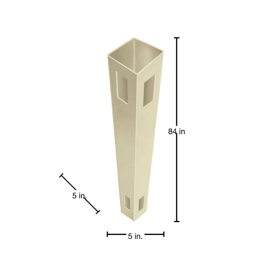 Barrette Outdoor Living Sand Vinyl Routed Fence Corner Post 5x5x7 ft.