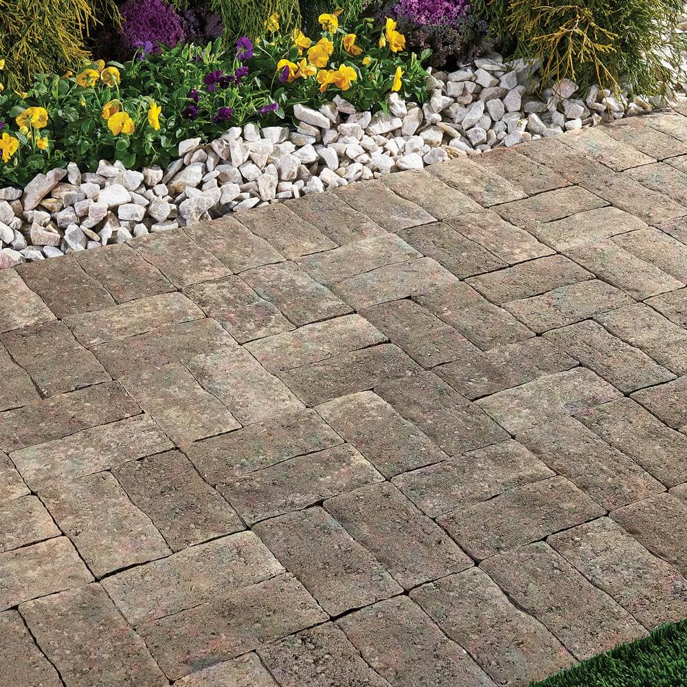 Pavestone Clayton 7 in. L x 3.5 in. W x 1.77 in. H Sand/Brown/Charcoal Blend Concrete Paver (840-Pieces/143 sq. ft./Pallet)