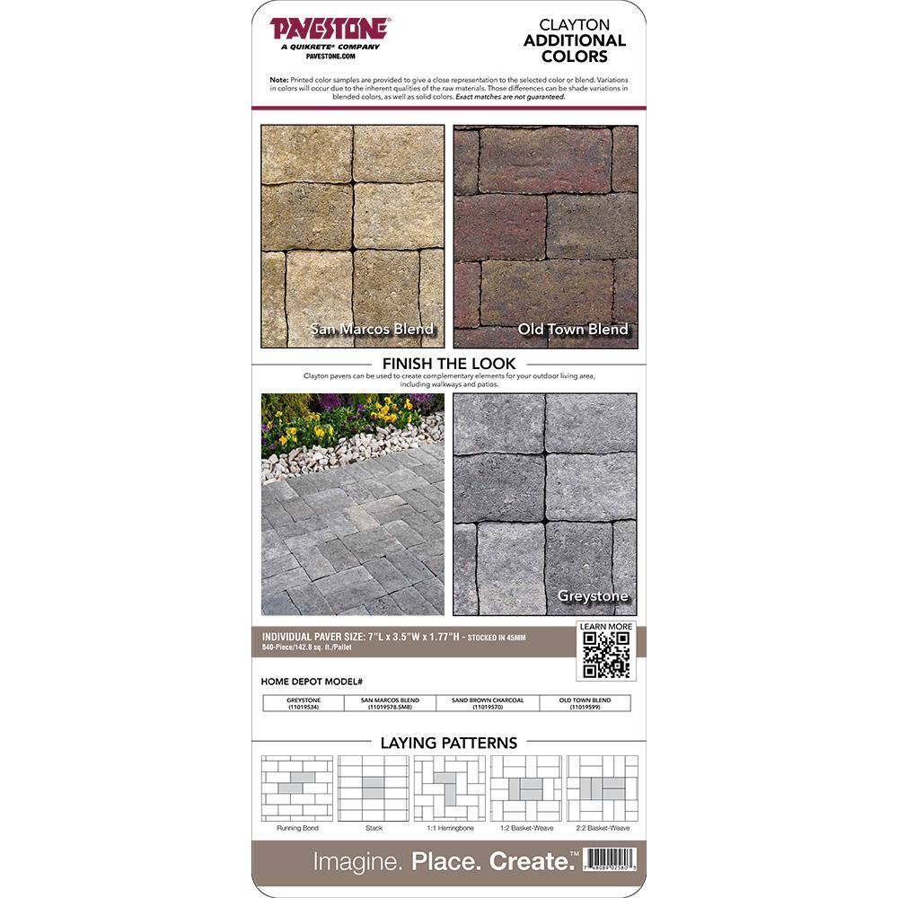 Pavestone Paper Sample Only of Clayton 3.5 in. W x 7 in. L x 1.77 in. H Sand/Brown/Charcoal Blend Concrete Paver (1-Piece)