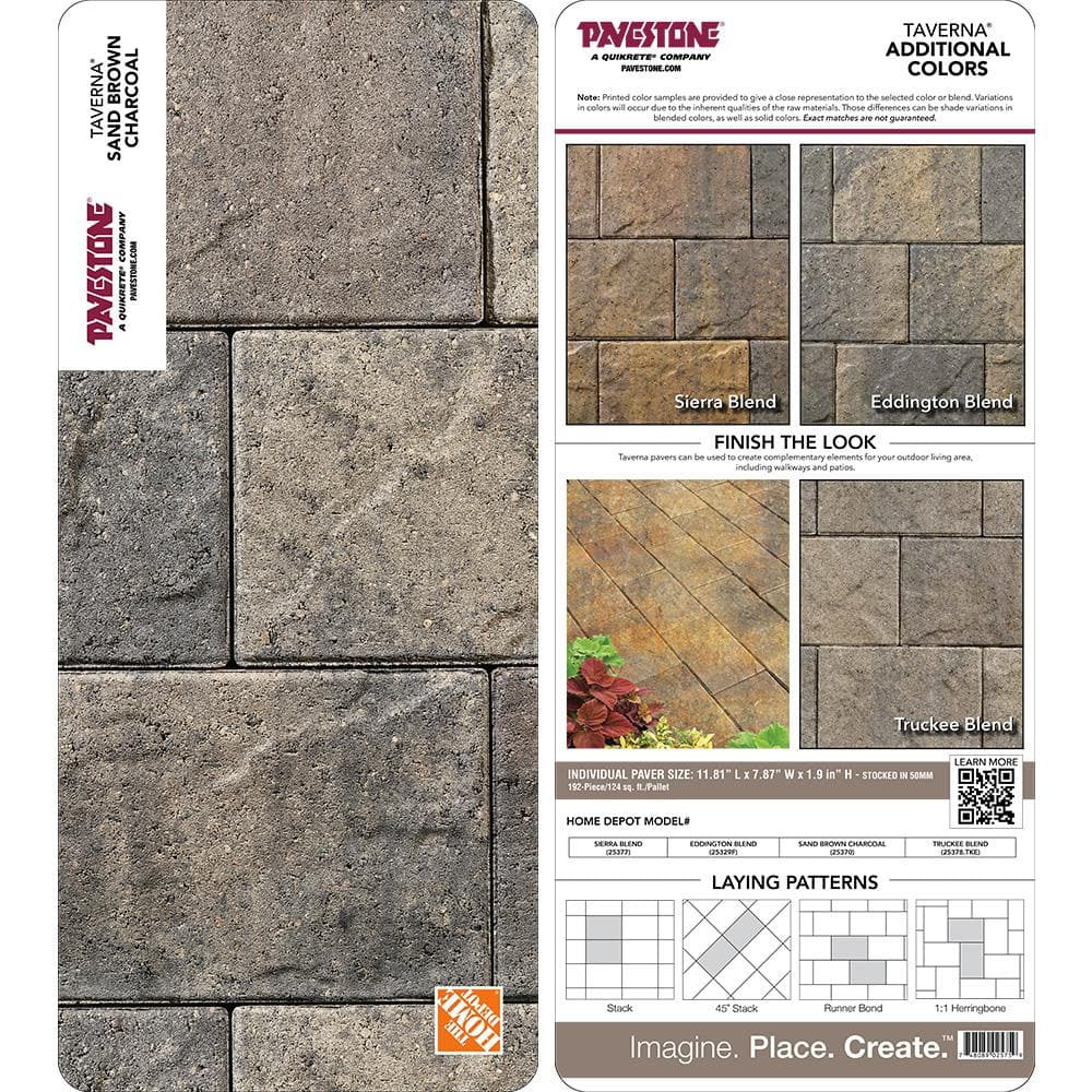 Pavestone Paper Sample Only of Taverna Rec 11.81 in. L x 7.87 in. W x 50 mm H Sand Brown Charcoal Concrete Paver (1-Piece)