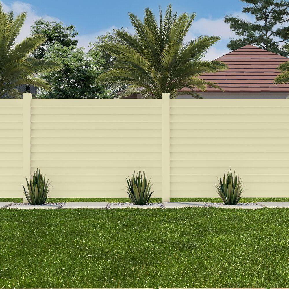Louvered 6 in. x 6 in. Sand Vinyl New England Fence Post Top
