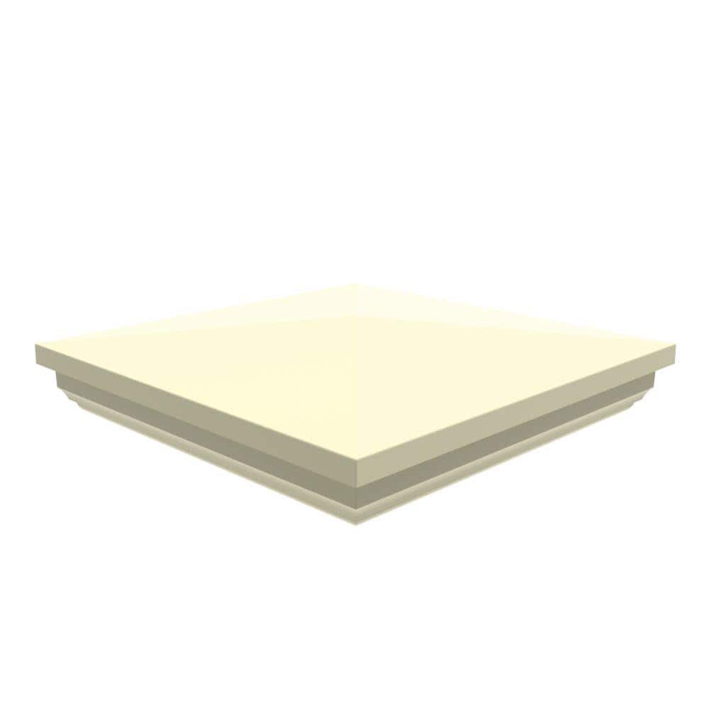 Louvered 6 in. x 6 in. Sand Vinyl New England Fence Post Top