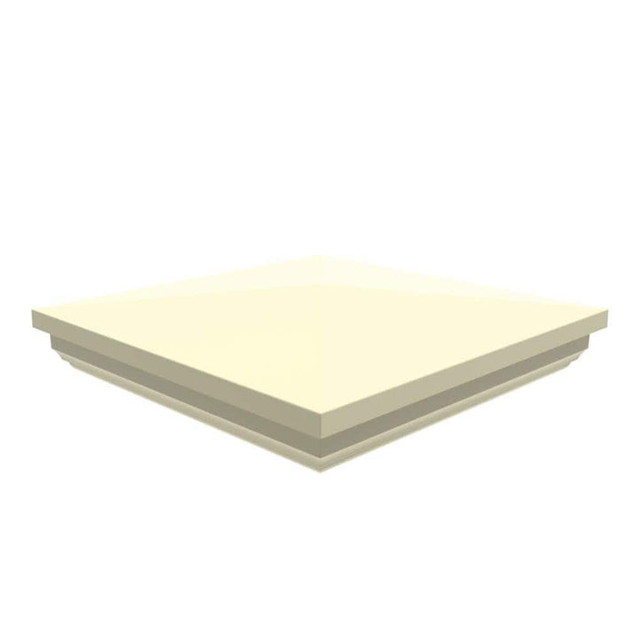 Louvered 6 in. x 6 in. Sand Vinyl New England Fence Post Top