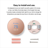 Google Nest Thermostat - Smart Programmable Wi-Fi Thermostat - Sand