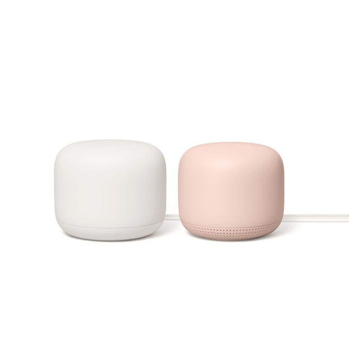 Google Nest Wifi - Mesh Router AC2200 and 1 Point with Google Assistant - 2 Pack - Sand