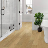 Sure+ Sand Natural Oak White Oak 1/4 in. T x 6.5 in. W Click Lock Wire Brushed Engineered Hardwood Flooring (21.7 sq.ft./case)