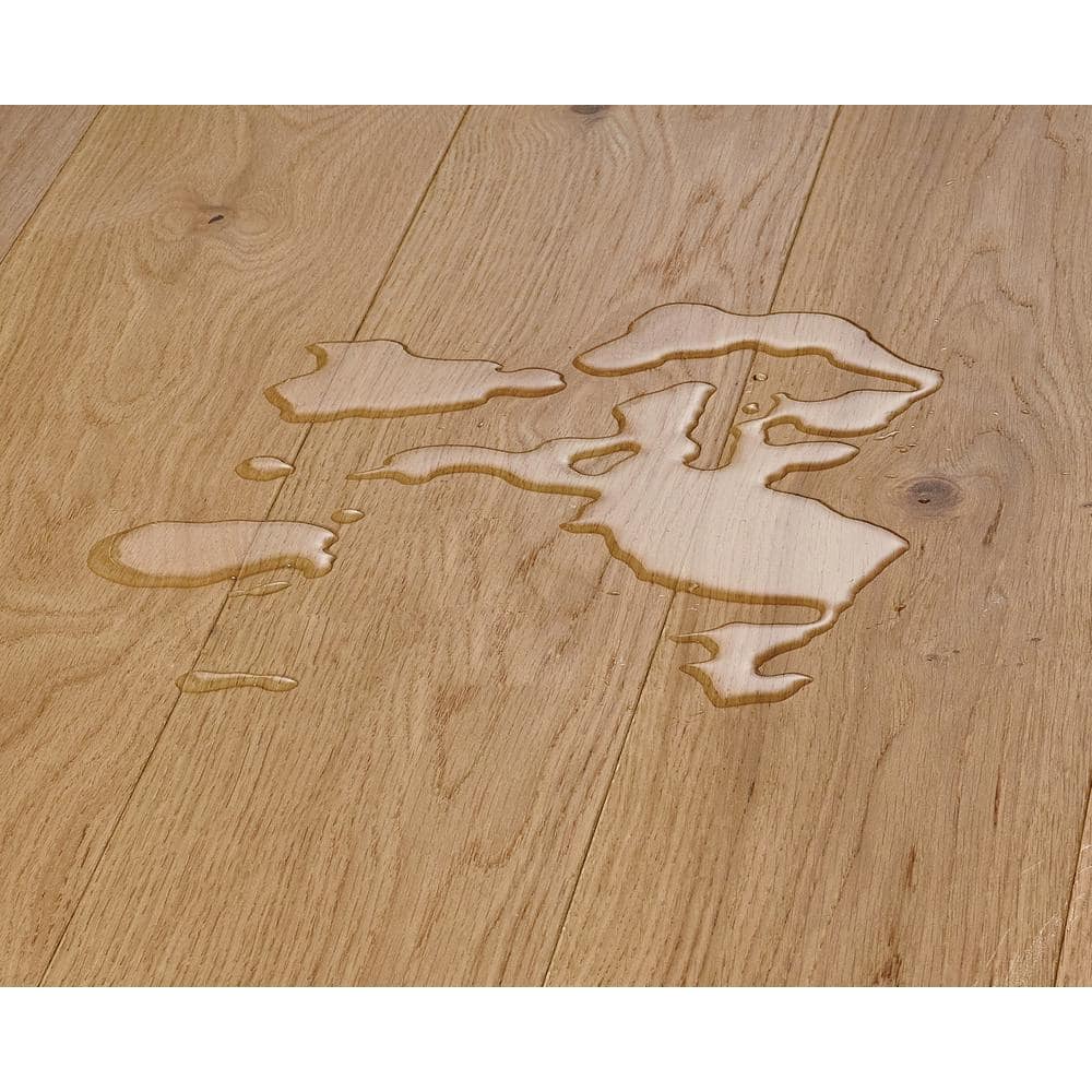 Sure+ Sand Natural Oak White Oak 1/4 in. T x 6.5 in. W Click Lock Wire Brushed Engineered Hardwood Flooring (21.7 sq.ft./case)