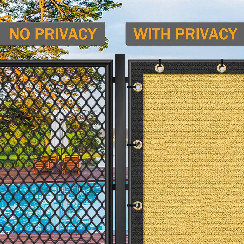 6 ft. x 50 ft. Privacy Screen Fence Heavy-Duty Protective Covering Mesh Fencing for Patio Lawn Garden Balcony Sand