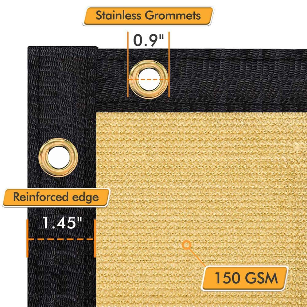6 ft. x 50 ft. Privacy Screen Fence Heavy-Duty Protective Covering Mesh Fencing for Patio Lawn Garden Balcony Sand