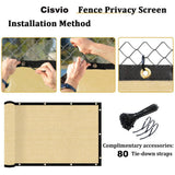 6 ft. x 50 ft. Privacy Screen Fence Heavy-Duty Protective Covering Mesh Fencing for Patio Lawn Garden Balcony Sand