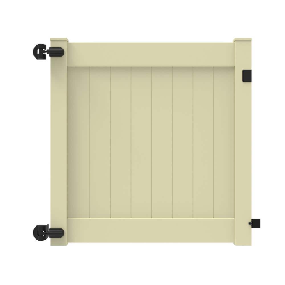 Veranda Linden 5 ft. W x 5 ft. H Sand Vinyl Un-Assembled Fence Gate