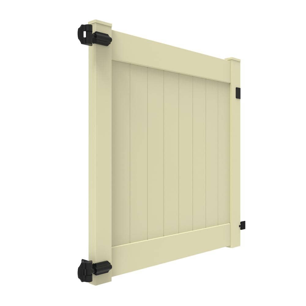Veranda Linden 5 ft. W x 5 ft. H Sand Vinyl Un-Assembled Fence Gate