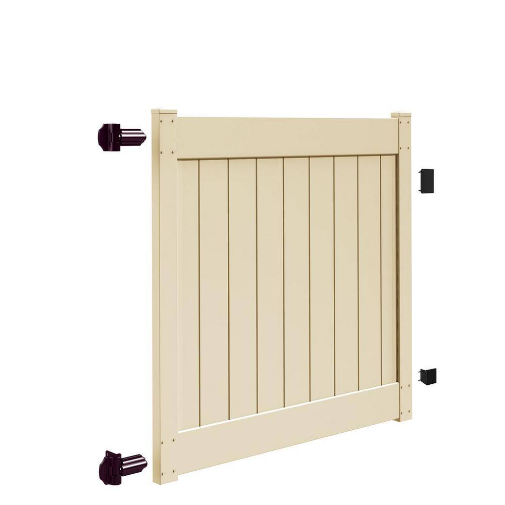 Veranda Linden 5 ft. W x 5 ft. H Sand Vinyl Un-Assembled Fence Gate