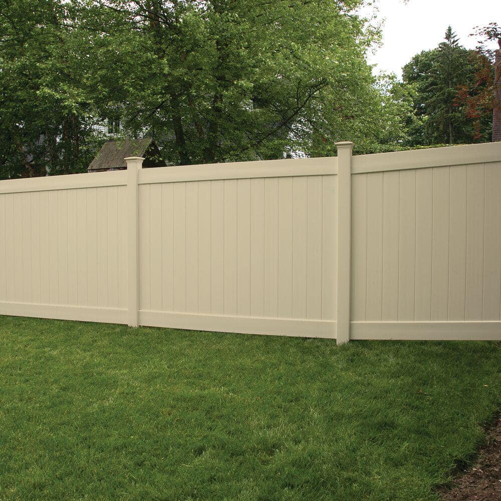 Veranda Linden 6 ft. H x 8 ft. W Sand Vinyl Privacy Fence Panel (Unassembled)