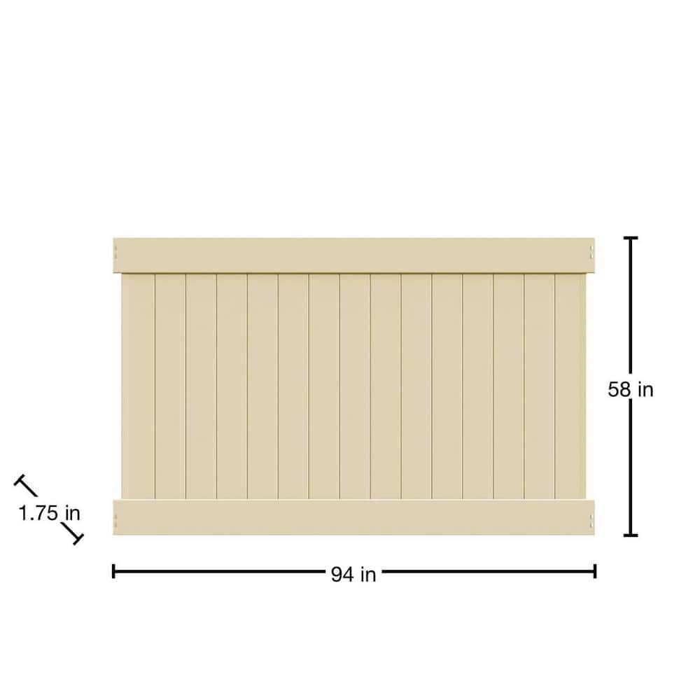 Veranda Linden 5 ft. H x 8 ft. W Sand Vinyl Unassembled Fence Panel