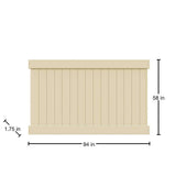 Veranda Linden 5 ft. H x 8 ft. W Sand Vinyl Unassembled Fence Panel