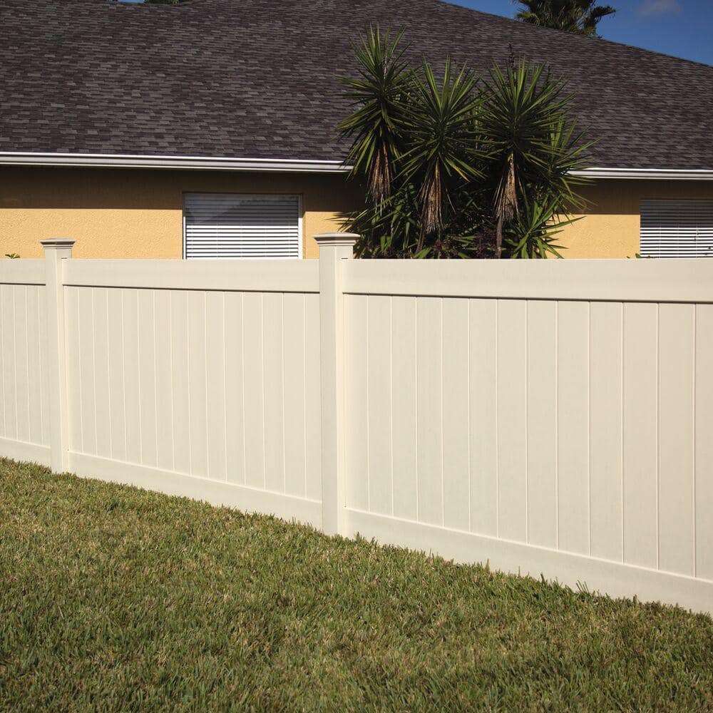 Veranda Linden 5 ft. H x 8 ft. W Sand Vinyl Unassembled Fence Panel