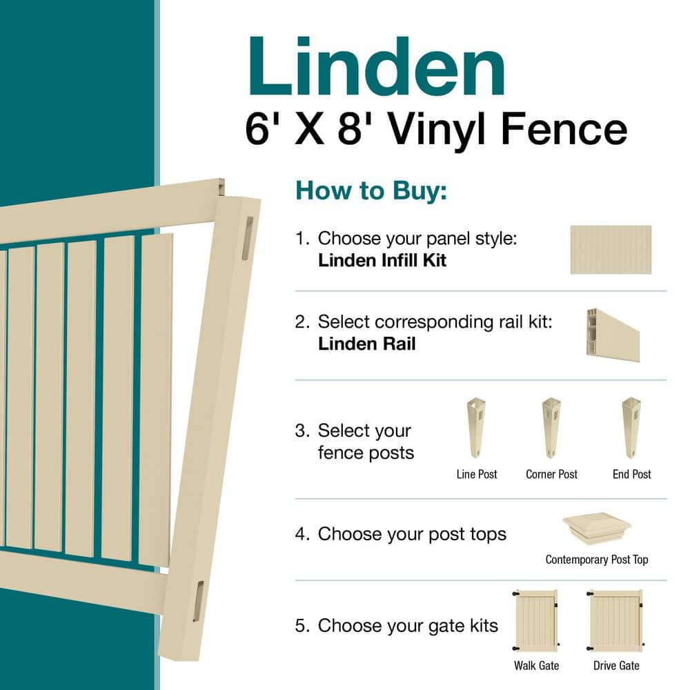 Veranda Linden 5 in. x 5 in. x 9 ft. Sand Vinyl Routed Fence Corner Post