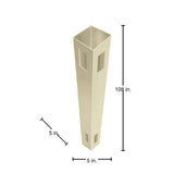 Veranda Linden 5 in. x 5 in. x 9 ft. Sand Vinyl Routed Fence Corner Post