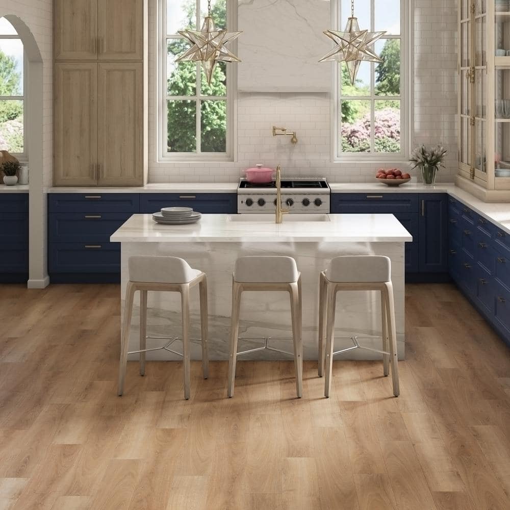 DuraDecor Liz Marie's Sandbar Blonde 20 MIL x 7 in. W x 48 in. L Click Lock Waterproof Lux Vinyl Plank Flooring (23.2 sqft/case)