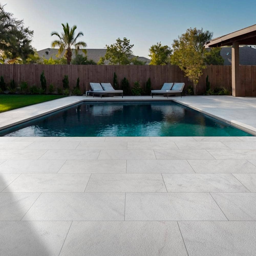 MSI Crystal White 3 cm. x 16 in. x 24 in. Sandblast Marble Paver Tile (2.66 sq. ft.)