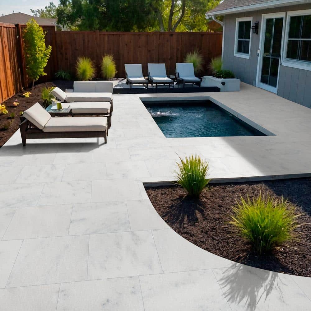 MSI Sierra White 3 cm. x 16 in. x 24 in. Sandblast Marble Paver Tile (2.66 sq. ft.)