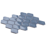 Brookline Diamond Coastal Blue 3x4 Glossy Ceramic Mosaic Tile by Lux Tile