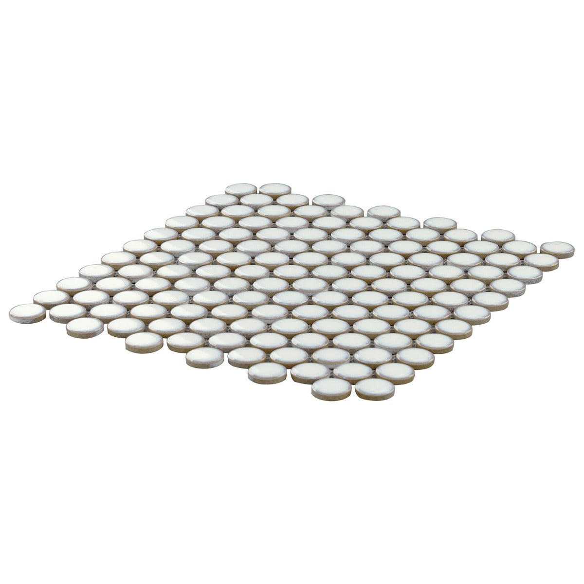 Nirvana Snow White Penny Round Polished Porcelain Mosaic Tile