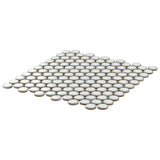 Nirvana Snow White Penny Round Polished Porcelain Mosaic Tile