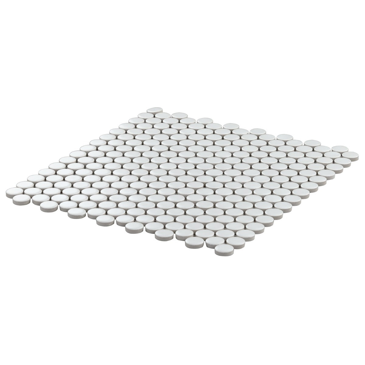 Eden White Penny Round Matte Porcelain Mosaic Tile for Bathrooms and Backsplashes