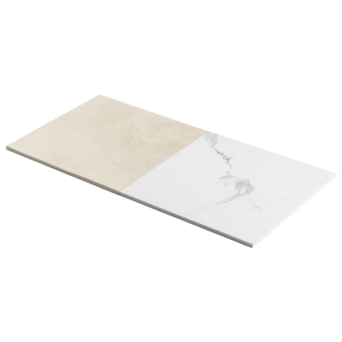 Fortunato Calacatta and Marfil 12x12 Matte Porcelain Checkerboard Tile
