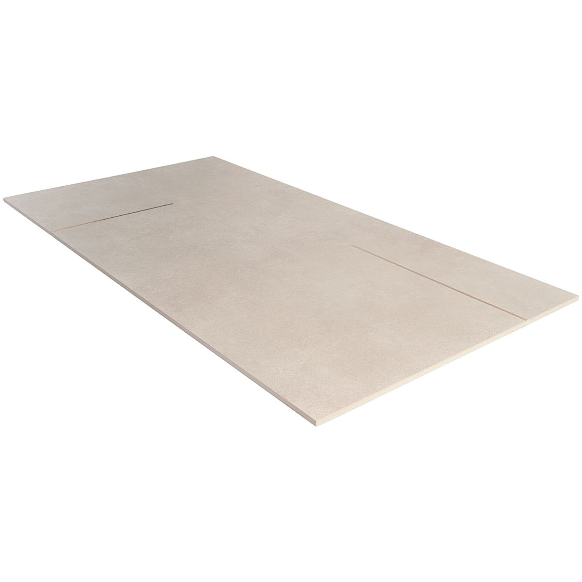 Lux Tile Lines Brass Inlay Greige 24x48 Matte Porcelain Tile