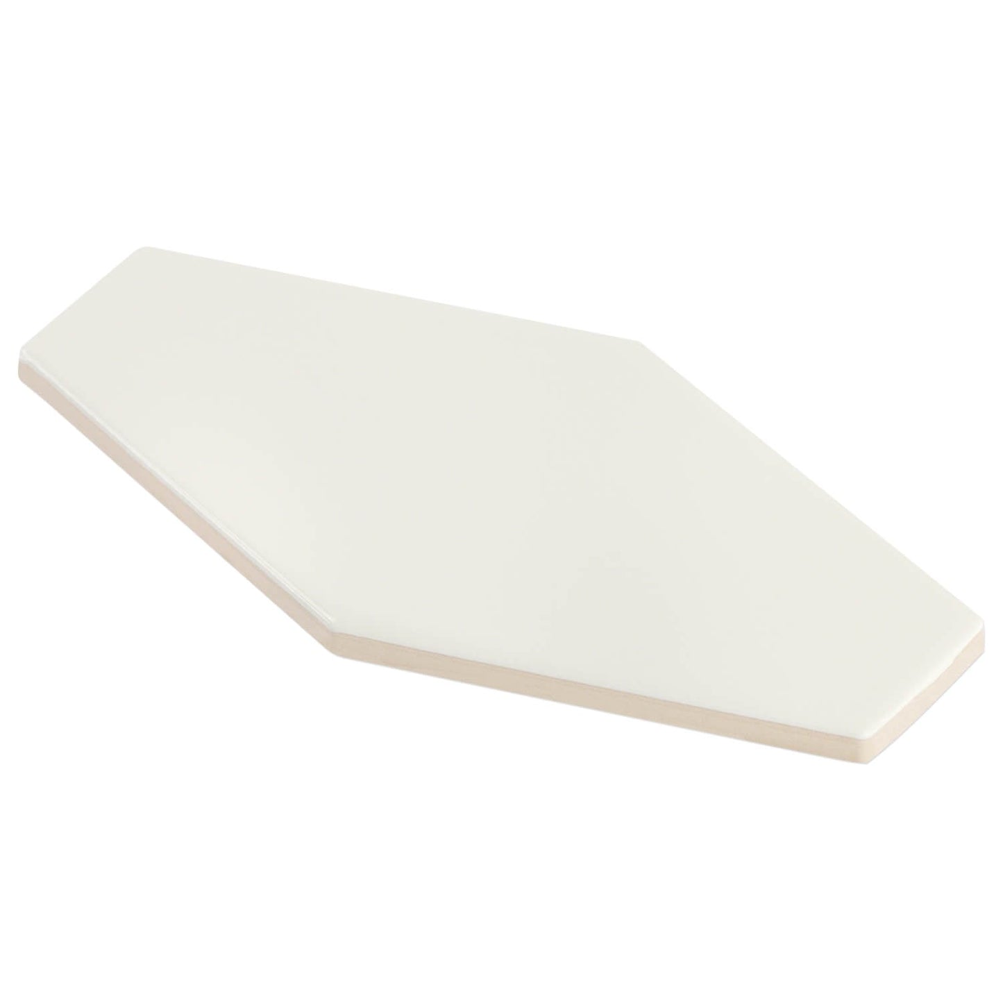 Manchester Vanilla Hexagon Glossy Ceramic Wall Tile - Lux Tile
