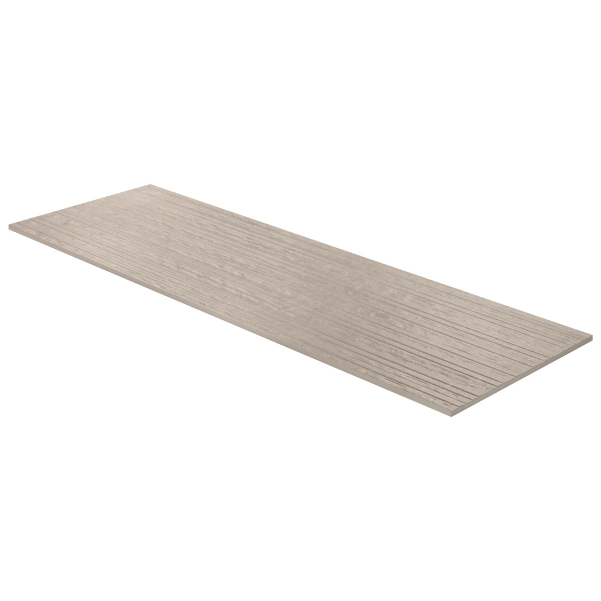 Stoneside Cream Beige Deco 12x36 Textured Matte Ceramic Tile by Lux Tile
