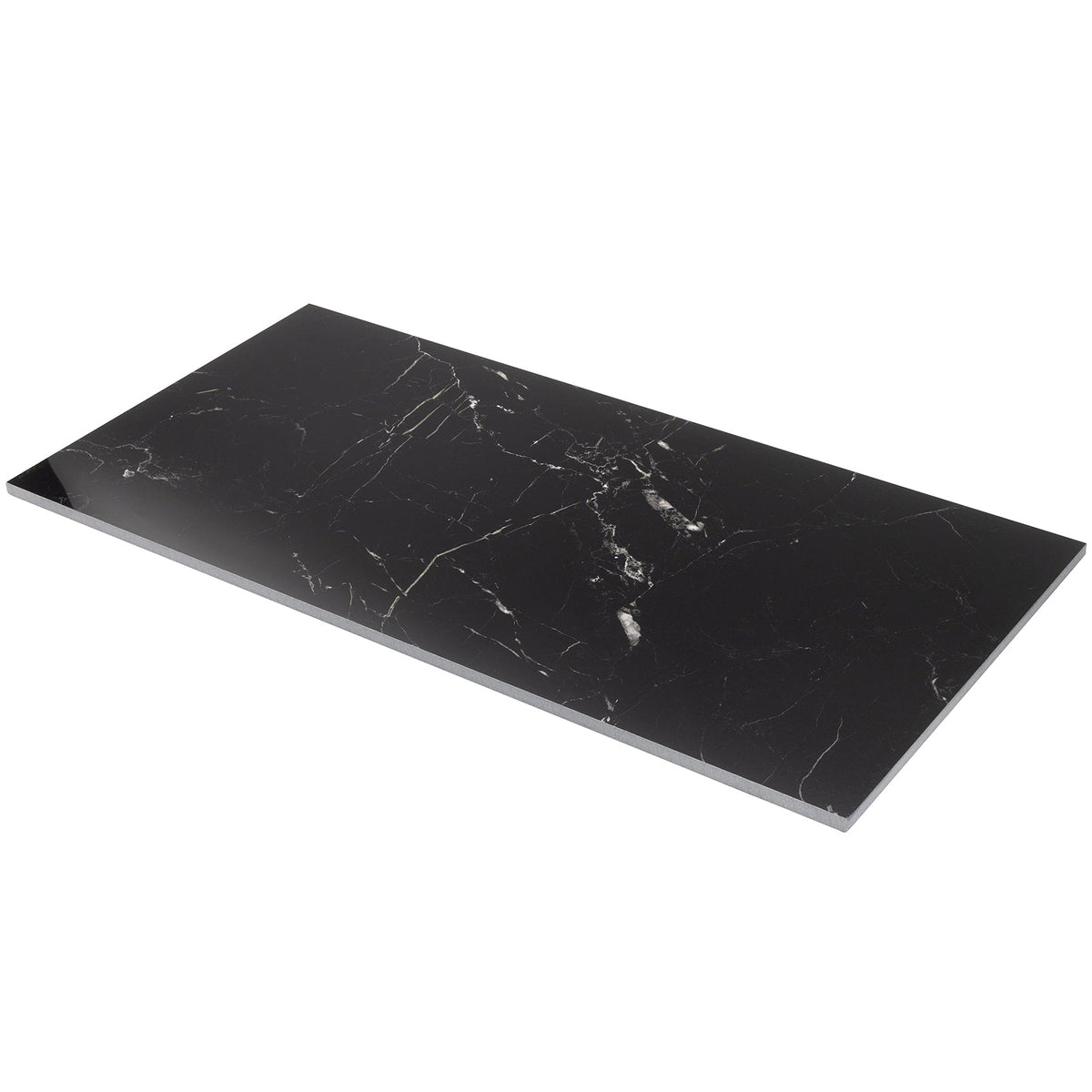 Lux Tile Marble Tech Port Laurent Black 12x24 Polished Porcelain Tile