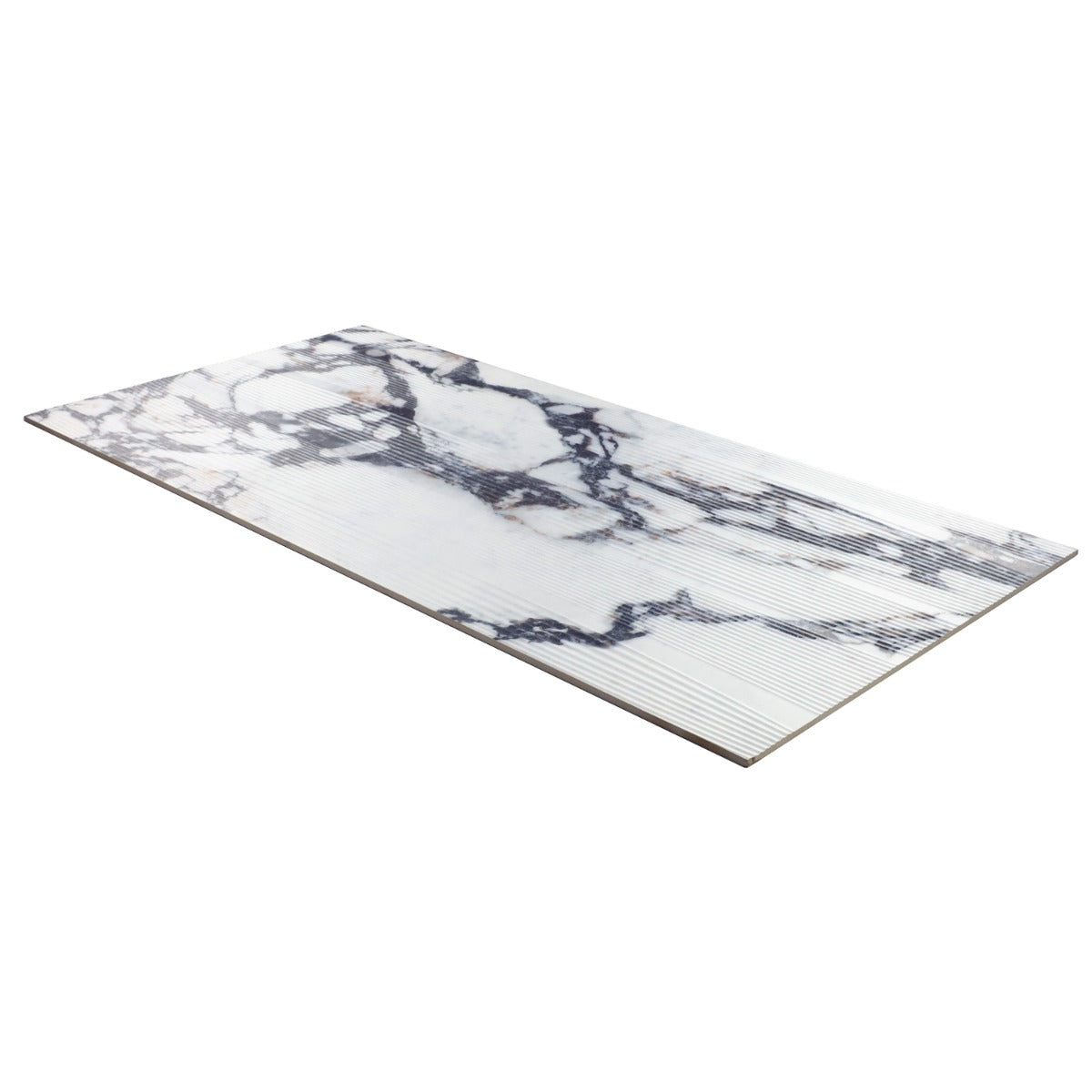 Autograph Vibe Arabescato White 24x48 3D Textured Marble Look Matte Porcelain Tile