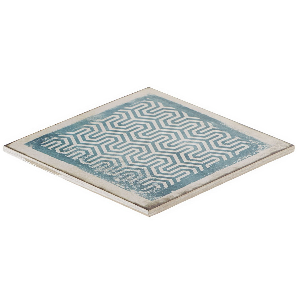 Los Lunas Deco Blue 8x8 Matte Porcelain Tile - Lux Tile
