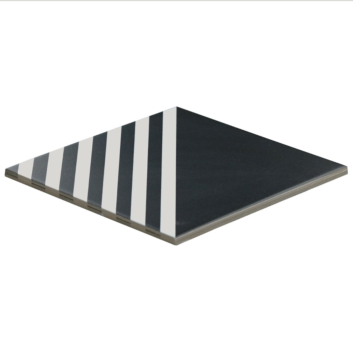 Lux Tile B2W Black & White Stripe Negative 8x8 Matte Porcelain Tile