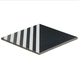 Lux Tile B2W Black & White Stripe Negative 8x8 Matte Porcelain Tile