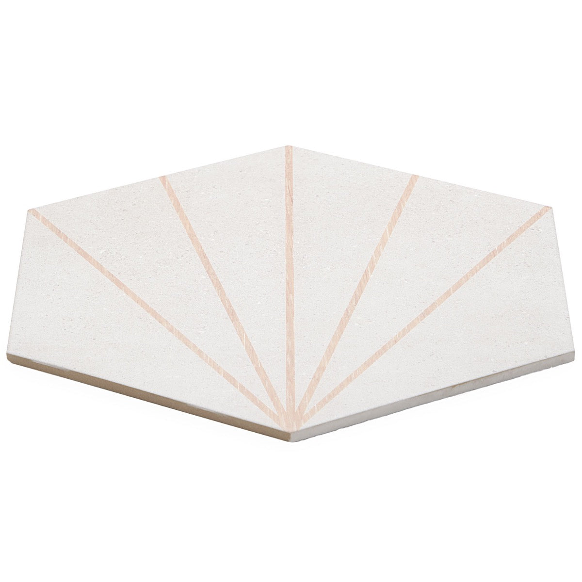 Lux Tile Pergola Beams White 12.5" Hexagon Matte Porcelain Tile