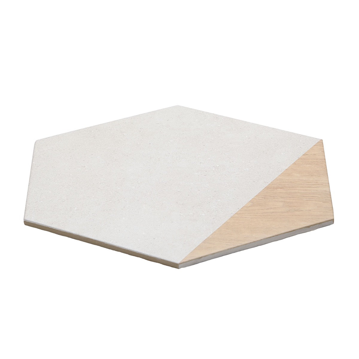 Lux Tile Pergola Wood White 12.5" Hexagon Matte Porcelain Tile