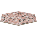 Lux Tile Six Hexagon Earth Pink 12.5" Terrazzo Look Matte Porcelain Tile