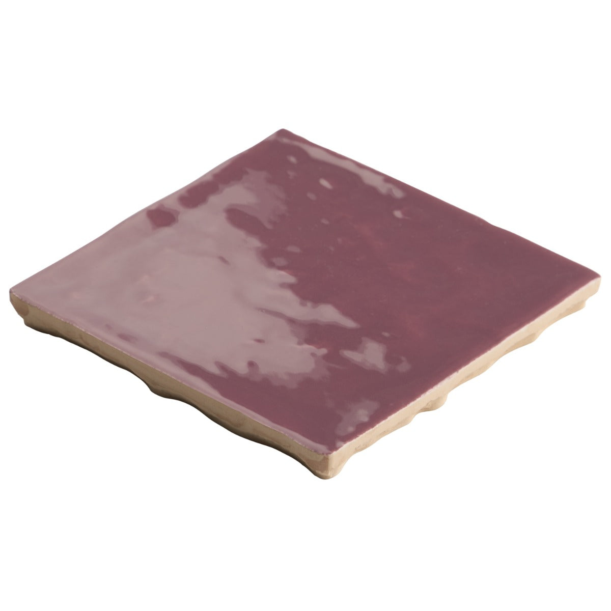 Mulberry Purple 4x4 Zellige Glossy Ceramic Tile by Lux Tile