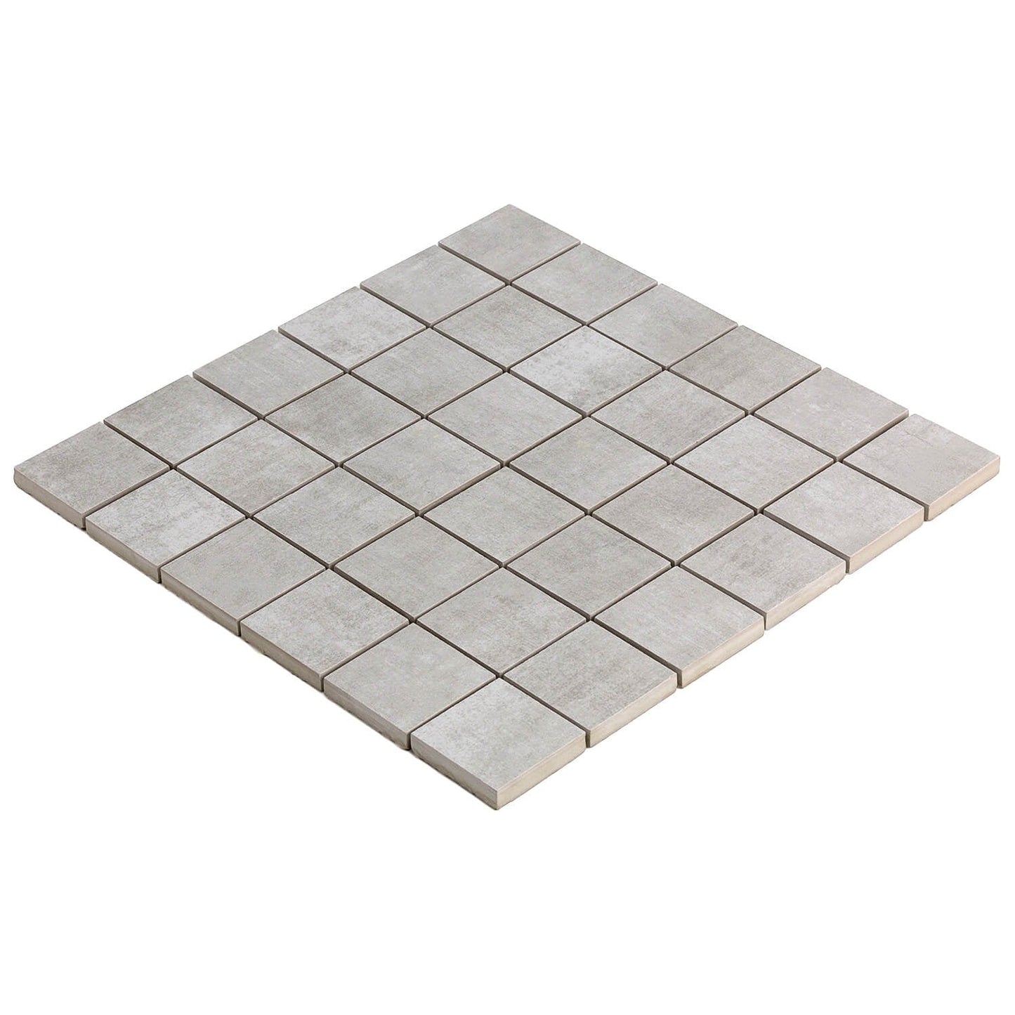 Lux Tile Cement Silver Matte Porcelain Mosaic Tile 2x2