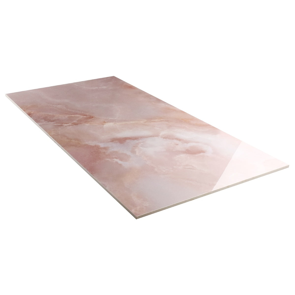 Jewel Onyx Coral Pink 24x48 Polished Porcelain Tile by Lux Tile