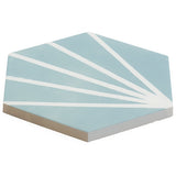 HexArt Deco Turquoise 8" Hexagon Matte Porcelain Tile - Lux Tile