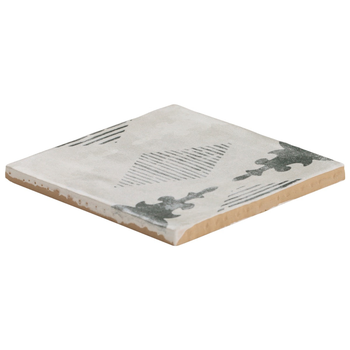 Talia Aztec Blue Gray 5x5 Matte Ceramic Tile by Paula Purroy